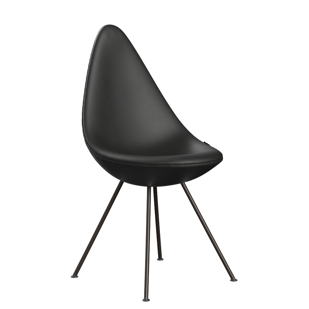 3110 Drop™ Stuhl, vollgepolstert - Braun Bronze von Arne Jacobsen - Essential Leder - Black - Jacobsen Plus