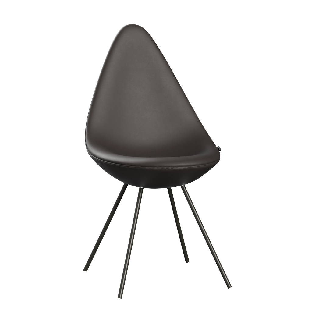 3110 Drop™ Stuhl, vollgepolstert - Braun Bronze von Arne Jacobsen - Essential Leder - Dark Brown - Jacobsen Plus