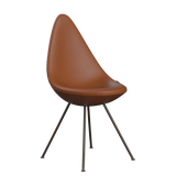 3110 Drop™ Stuhl, vollgepolstert - Braun Bronze von Arne Jacobsen - Essential Leder - Walnut - Jacobsen Plus