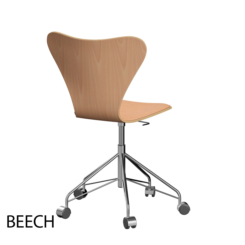 Fritz Hansen - 3117 kontorstol, naturfiner og forsidepolstret i Natur læder - 5 - Jacobsen Plus