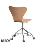 Fritz Hansen - 3117 kontorstol, naturfiner og forsidepolstret i Natur læder - 5 - Jacobsen Plus