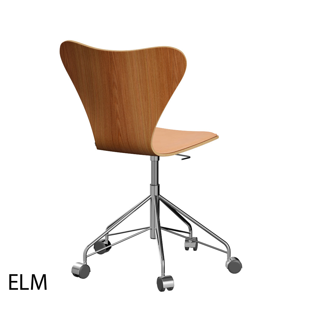 Fritz Hansen - 3117 kontorstol, naturfiner og forsidepolstret i Natur læder - 1 - Jacobsen Plus
