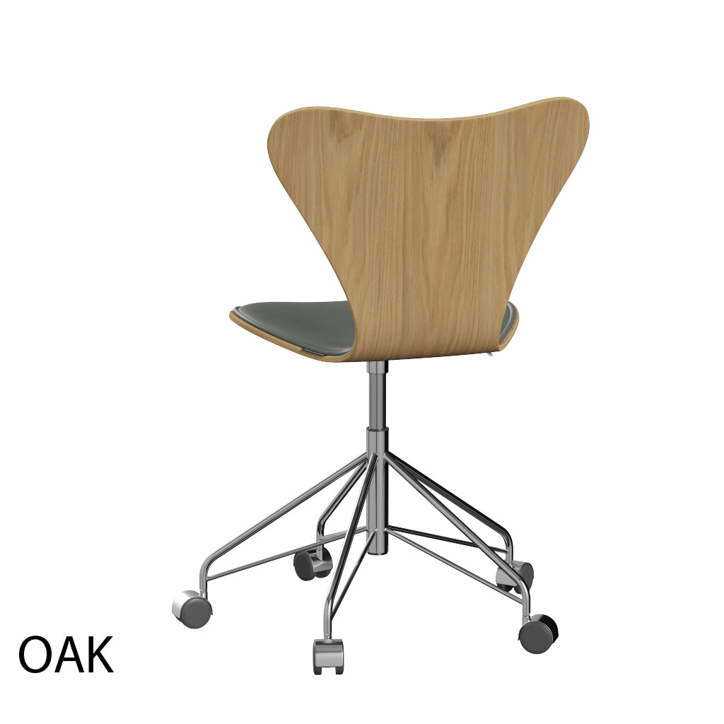 Fritz Hansen - 3117 kontorstol, naturfiner og forsidepolstret i Grace læder - 3 - Jacobsen Plus