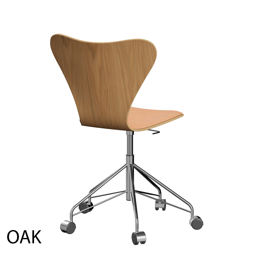 Fritz Hansen - 3117 kontorstol, naturfiner og forsidepolstret i Natur læder - 2 - Jacobsen Plus