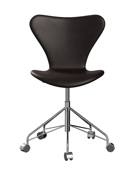 3117 Serie 7 Bürostuhl von Arne Jacobsen - Voll gepolstert / Grace Leder / Dunkelbraun - Jacobsen Plus