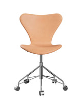 3117 Serie 7 Kontorstol af Arne Jacobsen - Fuldpolstret / Natur læder / Natur - Jacobsen Plus
