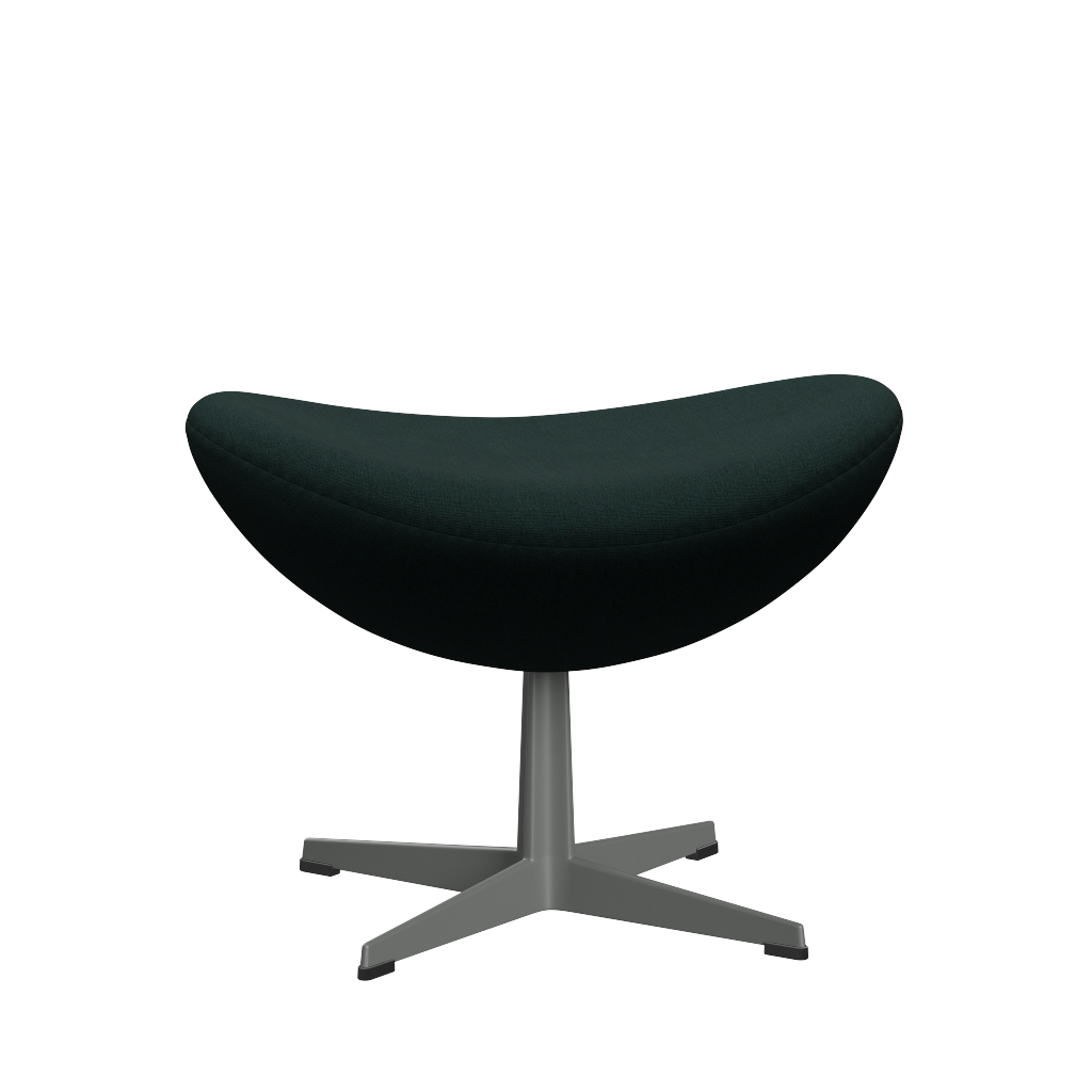 3127 Fußhocker für Egg™ Sessel, Gestell in Silbergrau von Arne Jacobsen - Christianshavn - 1161 Dark Green - Jacobsen Plus