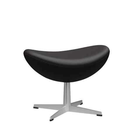 3127 Fußhocker für den Egg™ Sessel, Gestell aus gebürstetem Aluminium von Arne Jacobsen - Aura Leder - Schwarz Braun - Jacobsen Plus