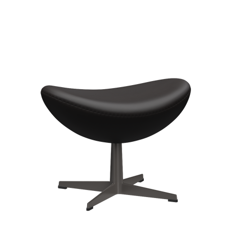 3127 Fußhocker für den Egg™ Sessel, Gestell in Warm Graphite von Arne Jacobsen - Aura Leder - Black Brown - Jacobsen Plus