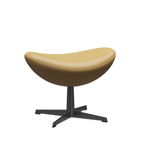 3127 Fußhocker für Egg™ Sessel, Gestell in Schwarz von Arne Jacobsen
 - Aura Leder - Black Brown - Jacobsen Plus
