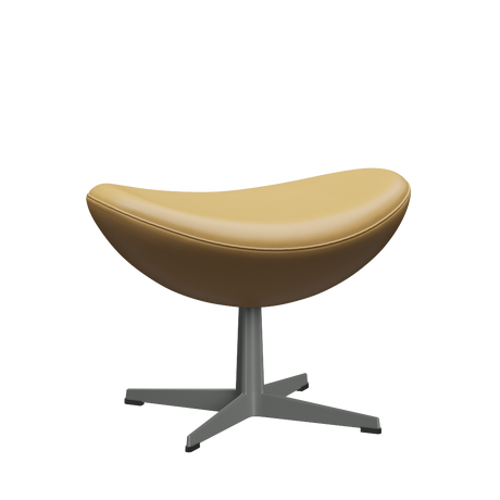 3127 Fußhocker für Egg™ Sessel, Gestell in Silbergrau von Arne Jacobsen - Aura Leder - Black Brown - Jacobsen Plus