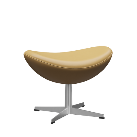 3127 Fußhocker für den Egg™ Sessel, Gestell aus gebürstetem Aluminium von Arne Jacobsen - Aura Leder - Schwarz Braun - Jacobsen Plus