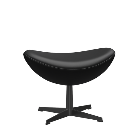 3127 Fußhocker für Egg™ Sessel, Gestell in Schwarz von Arne Jacobsen
 - Aura Leder - Black Brown - Jacobsen Plus