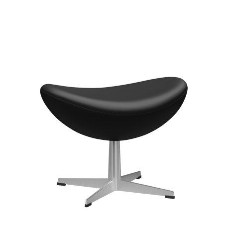 3127 Fußhocker für den Egg™ Sessel, Gestell aus gebürstetem Aluminium von Arne Jacobsen - Aura Leder - Schwarz Braun - Jacobsen Plus