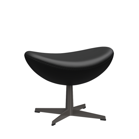 3127 Fußhocker für den Egg™ Sessel, Gestell in Warm Graphite von Arne Jacobsen - Aura Leder - Black Brown - Jacobsen Plus