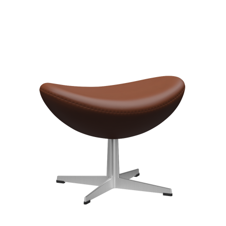 3127 Fußhocker für den Egg™ Sessel, Gestell aus gebürstetem Aluminium von Arne Jacobsen - Aura Leder - Schwarz Braun - Jacobsen Plus