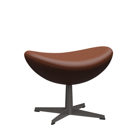 3127 Fußhocker für den Egg™ Sessel, Gestell in Warm Graphite von Arne Jacobsen - Aura Leder - Black Brown - Jacobsen Plus