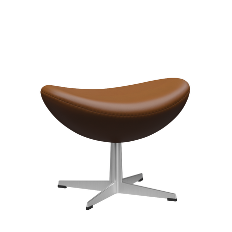 3127 Fußhocker für den Egg™ Sessel, Gestell aus gebürstetem Aluminium von Arne Jacobsen - Aura Leder - Schwarz Braun - Jacobsen Plus