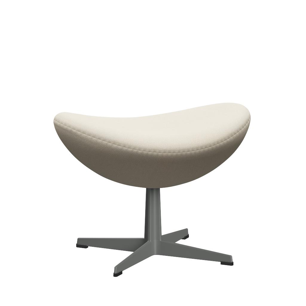 3127 Fußhocker für Egg™ Sessel, Gestell in Silbergrau von Arne Jacobsen - Hallingdal - 100 Off White - Jacobsen Plus