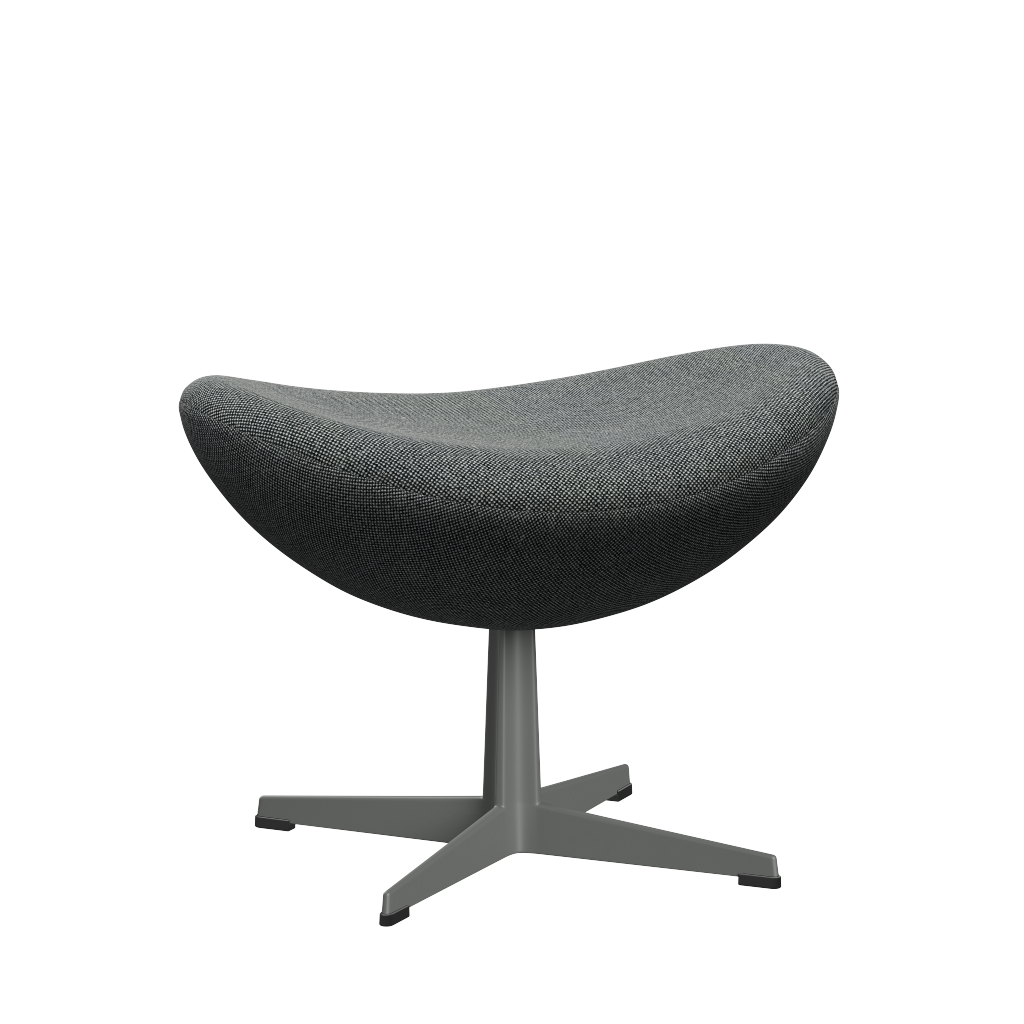 3127 Fußhocker für Egg™ Sessel, Gestell in Silbergrau von Arne Jacobsen - Hallingdal - 166 White Black - Jacobsen Plus