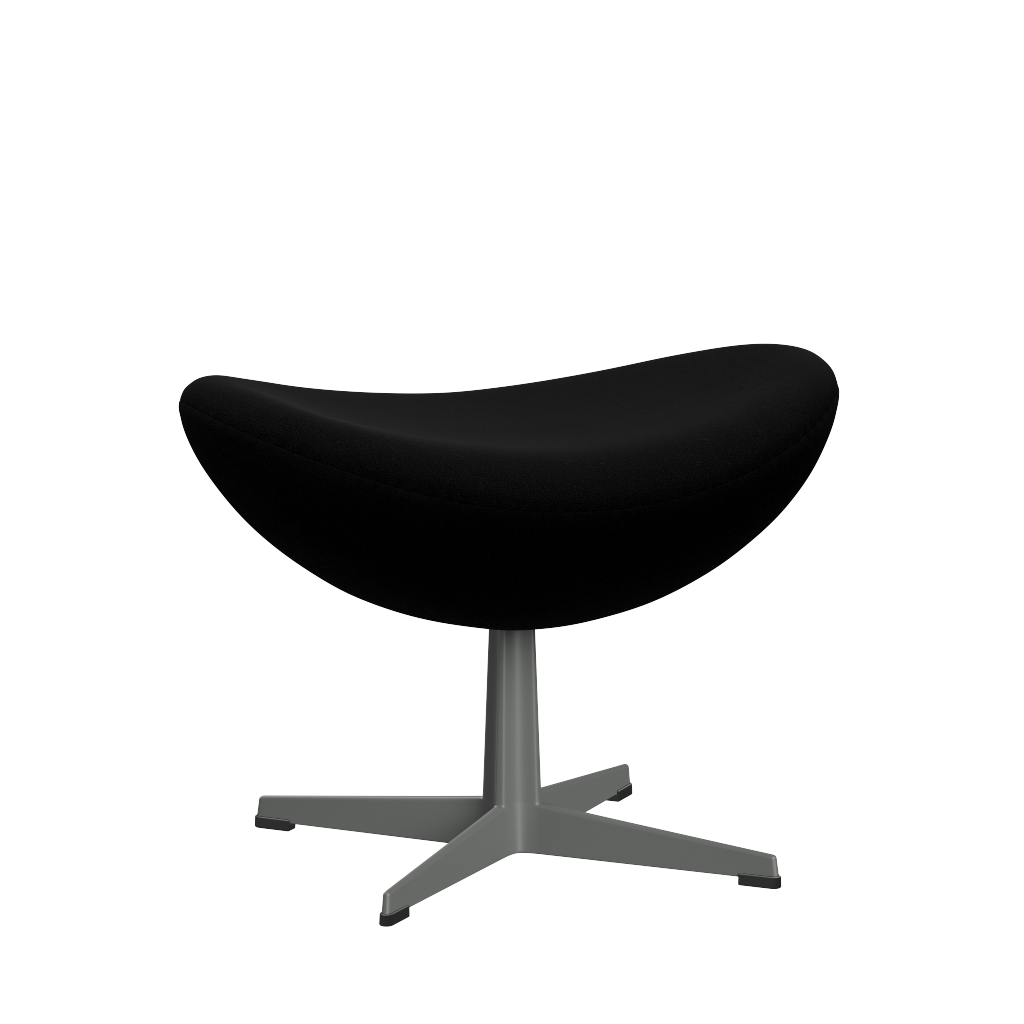 3127 Fußhocker für Egg™ Sessel, Gestell in Silbergrau von Arne Jacobsen - Hallingdal - 190 Black - Jacobsen Plus