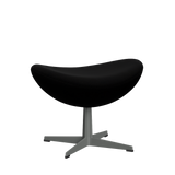 3127 Fußhocker für Egg™ Sessel, Gestell in Silbergrau von Arne Jacobsen - Hallingdal - 190 Black - Jacobsen Plus