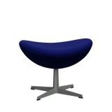 3127 Fußhocker für Egg™ Sessel, Gestell in Silbergrau von Arne Jacobsen - Hallingdal - 753 Ultra Marine - Jacobsen Plus