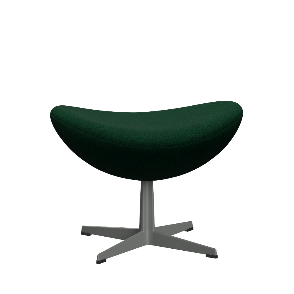 3127 Fußhocker für Egg™ Sessel, Gestell in Silbergrau von Arne Jacobsen - Hallingdal - 944 Glass Green - Jacobsen Plus