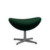3127 Fußhocker für Egg™ Sessel, Gestell in Silbergrau von Arne Jacobsen - Hallingdal - 944 Glass Green - Jacobsen Plus