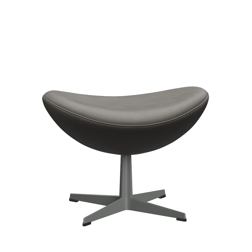 3127 Fußhocker für Egg™ Sessel, Gestell in Silbergrau von Arne Jacobsen - Essential Leder - Lava - Jacobsen Plus