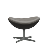 3127 Fußhocker für Egg™ Sessel, Gestell in Silbergrau von Arne Jacobsen - Essential Leder - Lava - Jacobsen Plus