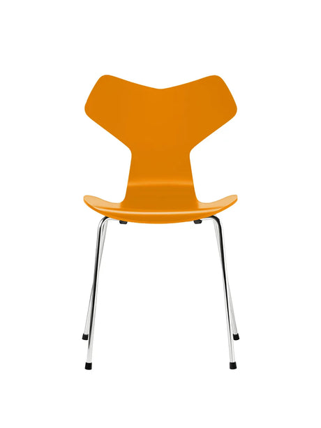 3130 Grand Prix stol lakeret af Arne Jacobsen - Burnt Yellow / Krom - Jacobsen Plus