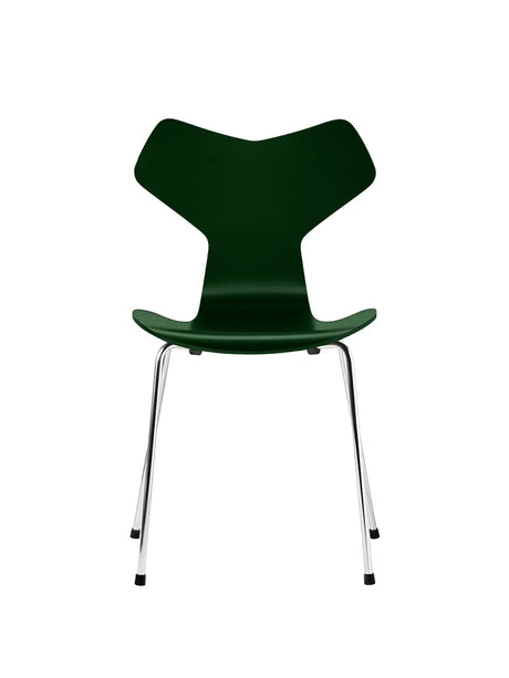 3130 Grand Prix stol lakeret af Arne Jacobsen - Evergreen / Krom - Jacobsen Plus