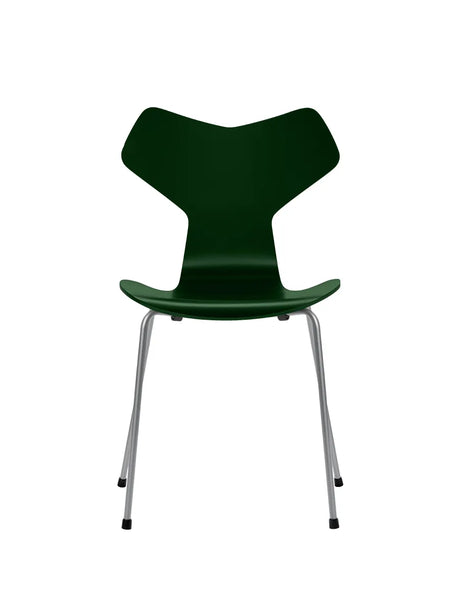 3130 Grand Prix stol lakeret af Arne Jacobsen - Evergreen / Silver Grey - Jacobsen Plus