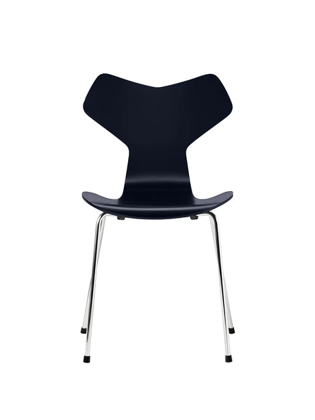 3130 Grand Prix stol lakeret af Arne Jacobsen - Midnight Blue / Krom - Jacobsen Plus