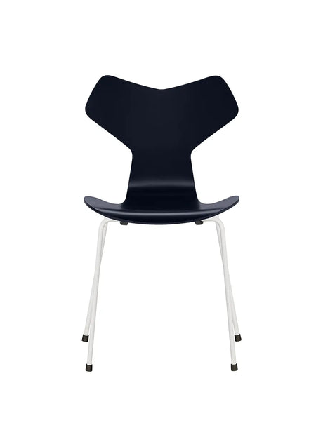 3130 Grand Prix stol lakeret af Arne Jacobsen - Midnight Blue / Hvid - Jacobsen Plus