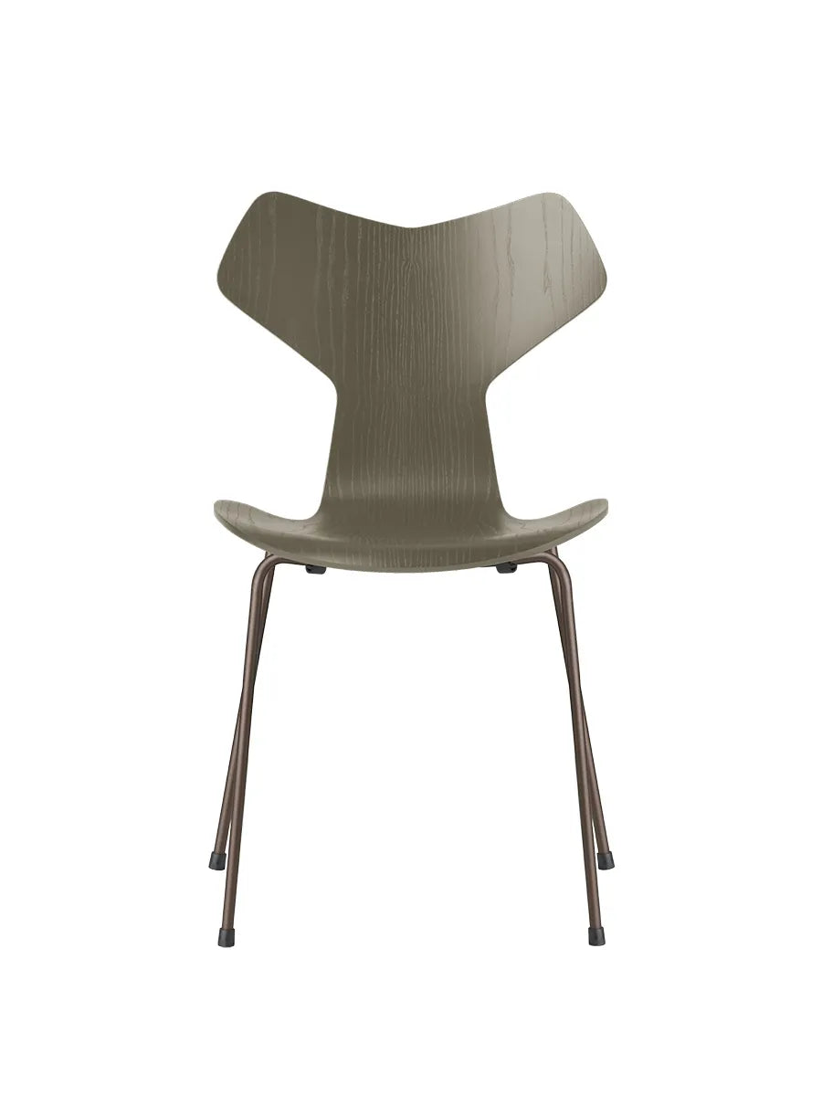 3130 Grand Prix stol i farvet ask af Arne Jacobsen - Olive Green / Brown Bronze - Jacobsen Plus