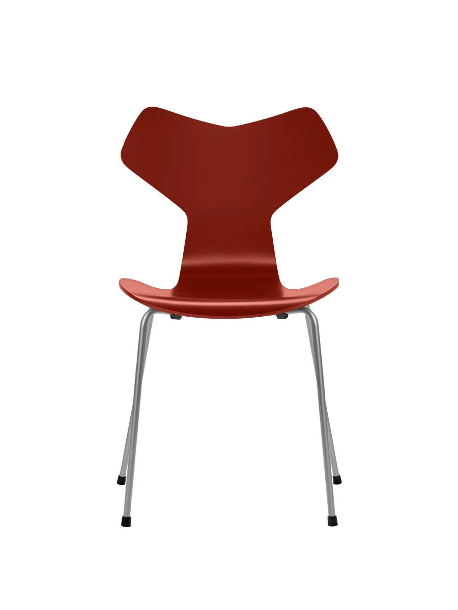 3130 Grand Prix stol lakeret af Arne Jacobsen - Venetian Red / Silver Grey - Jacobsen Plus