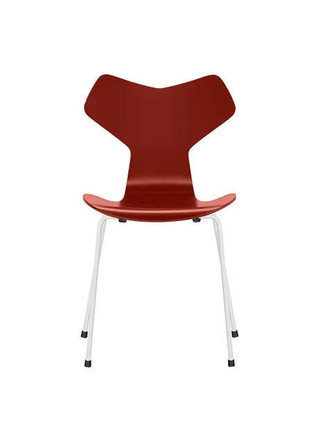3130 Grand Prix stol lakeret af Arne Jacobsen - Venetian Red / Hvid - Jacobsen Plus