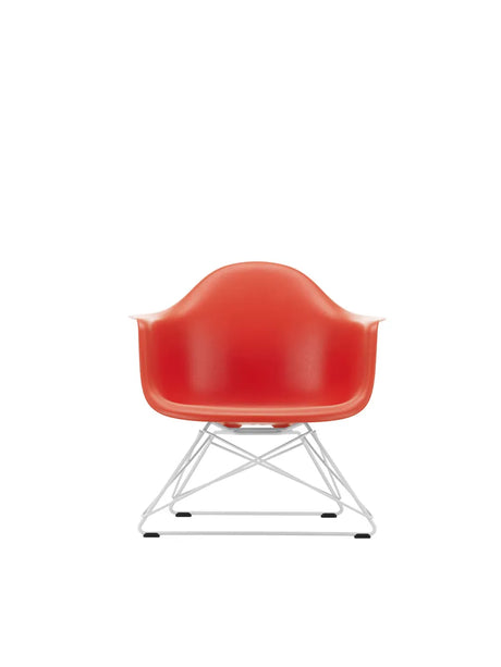 Eames Plastic Armchair LAR, weiß lackiert von Vitra - Poppy Red - Jacobsen Plus
