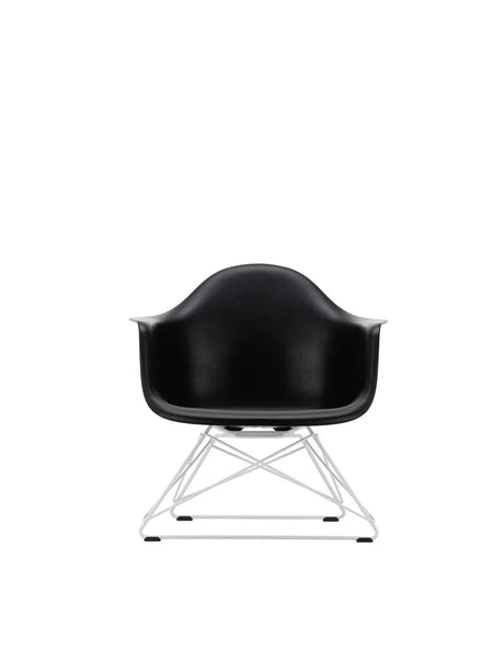 Eames Plastic Armchair LAR, weiß lackiert von Vitra - Tiefschwarz - Jacobsen Plus
