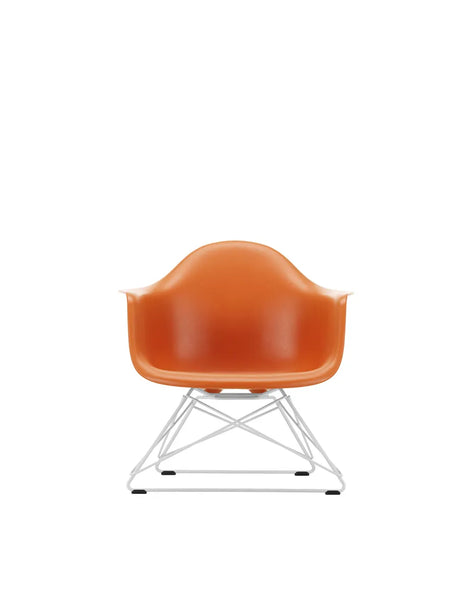 Eames Plastic Armchair LAR, weiß lackiert von Vitra - Rostorange - Jacobsen Plus