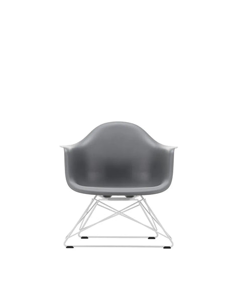 Eames Plastic Armchair LAR, weiß lackiert von Vitra - Granitgrau - Jacobsen Plus