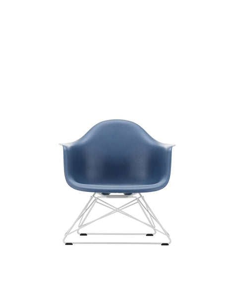 Eames Plastic Armchair LAR, weiß lackiert von Vitra - Meeresblau - Jacobsen Plus