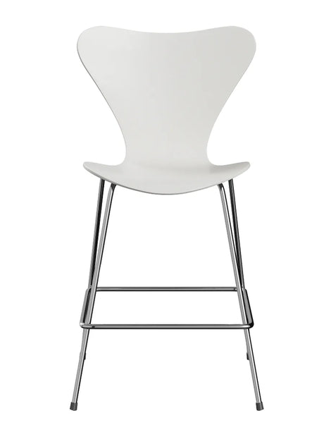 3187 Niedriger Barhocker von Arne Jacobsen - Ohne Polsterung / lackiert / Weiß - Jacobsen Plus
