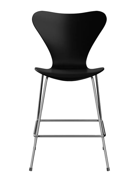 3187 Niedriger Barhocker von Arne Jacobsen - Ohne Polsterung / lackiert / Schwarz - Jacobsen Plus
