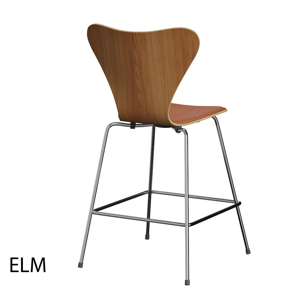 Fritz Hansen - 3187 lav barstol, naturfiner og forsidepolstret i Grace læder - 1 - Jacobsen Plus
