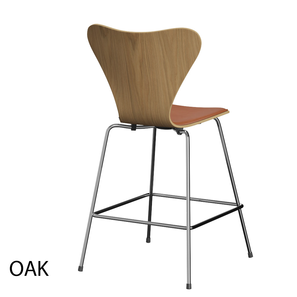 Fritz Hansen - 3187 lav barstol, naturfiner og forsidepolstret i Grace læder - 3 - Jacobsen Plus