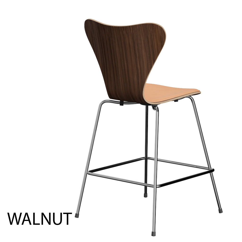 Fritz Hansen - 3187 lav barstol, naturfiner og forsidepolstret i Natur læder - 6 - Jacobsen Plus