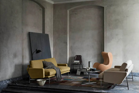 Piet Hein A222 Couchtisch, Ø75 cm von Fritz Hansen - Weißes Laminat mit Alukante - Jacobsen Plus